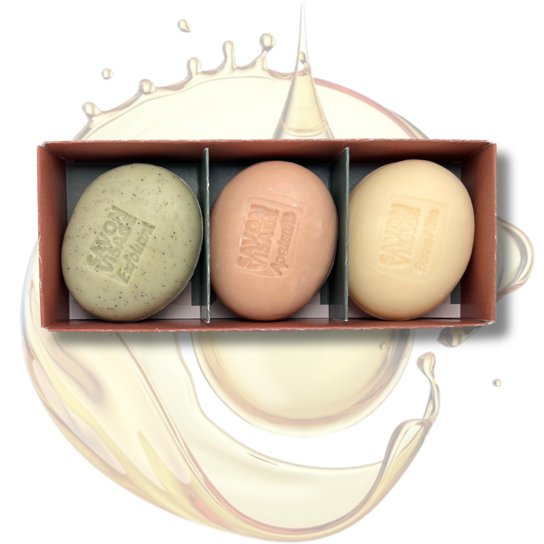Coffret routine soins visage avec plusieurs produits de soin visage assortis.