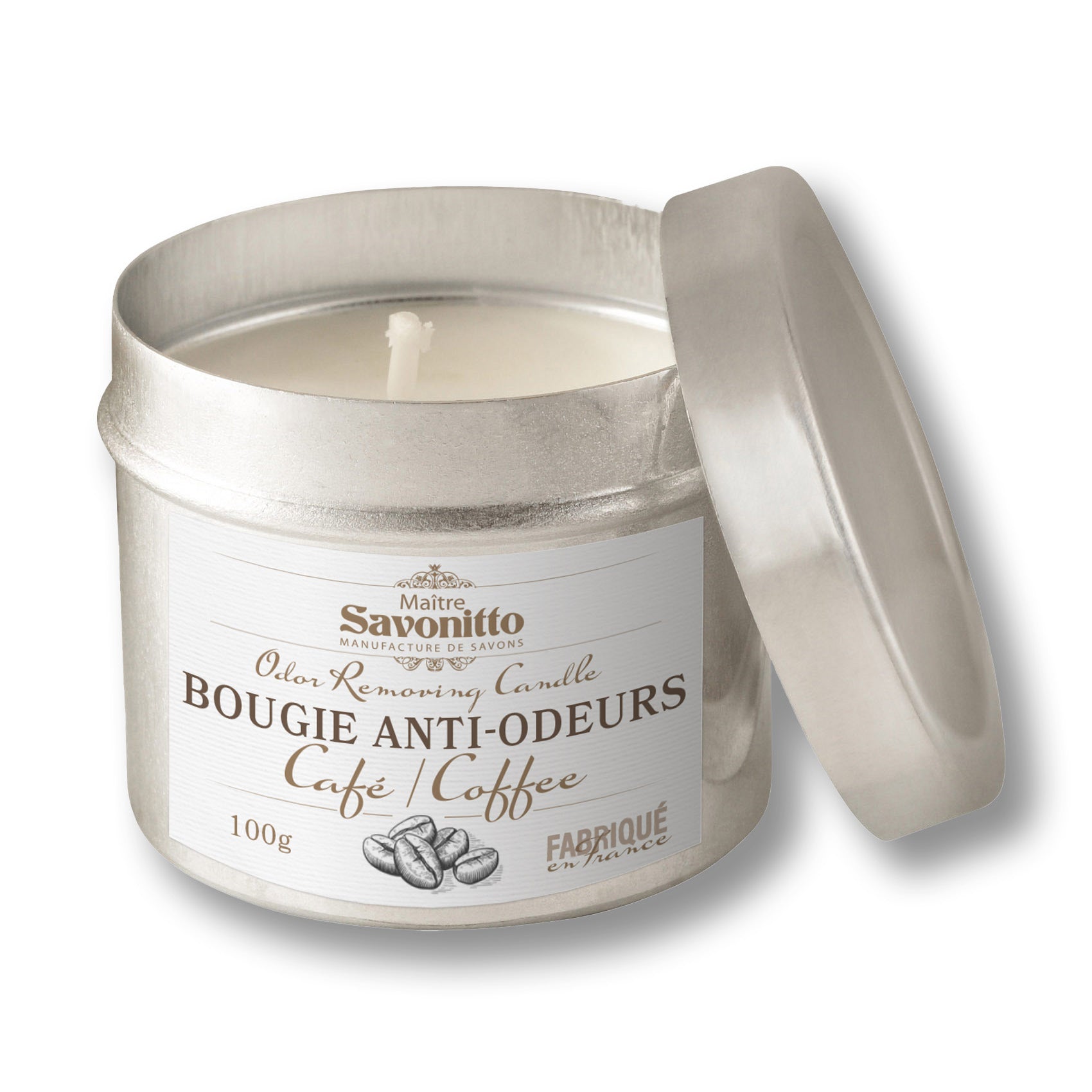 Bougie anti-odeurs au café