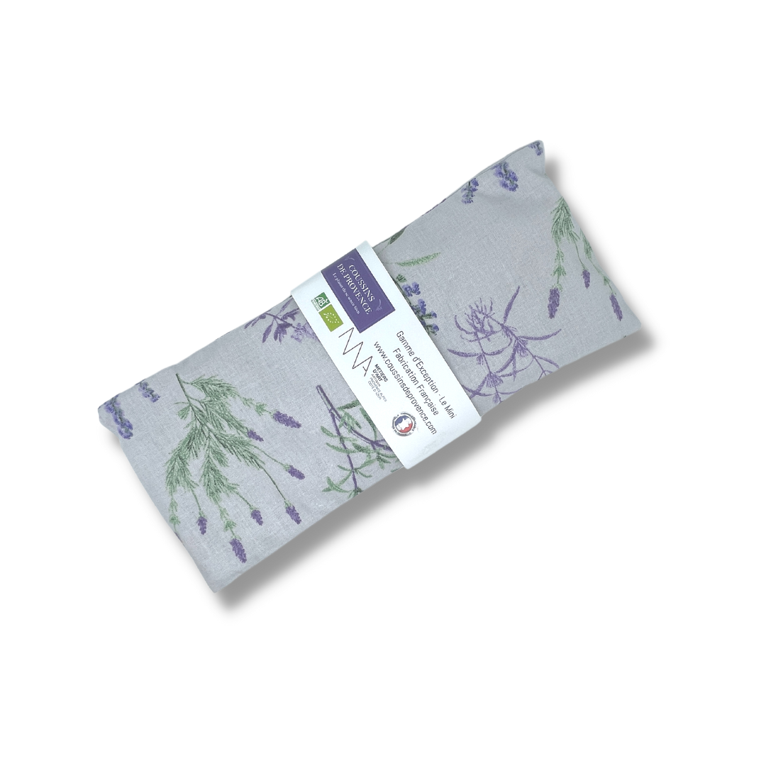 Coussin de relaxation garni de lavande, accessoire bien-être aux notes apaisantes