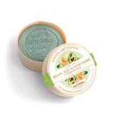 savon melon avocat concombre dans boite en bois