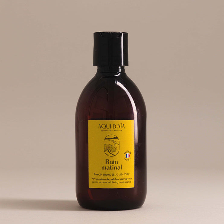 Savon liquide exfoliant à la verveine citronnée 300ml, savon artisanal frais et tonique aux ingrédients naturels pour une peau nette et revitalisée