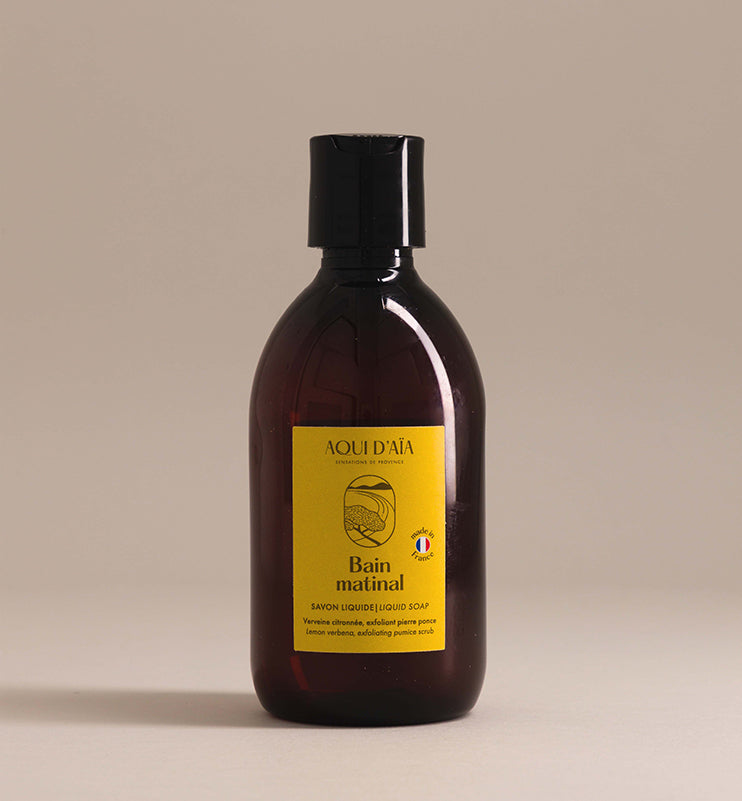 Savon liquide exfoliant à la verveine citronnée 300ml, savon artisanal frais et tonique aux ingrédients naturels pour une peau nette et revitalisée
