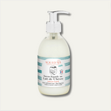 Savon liquide enfant au lait de chèvre 300ml, savon artisanal doux adapté aux peaux délicates.