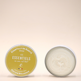 Pot de chantilly de karité monoï 180ml, certifiée COSMOS Organic, soin corporel onctueux.