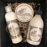 Pack lait d’ânesse avec savon liquide, savon solide et lotion, routine de soins artisanaux