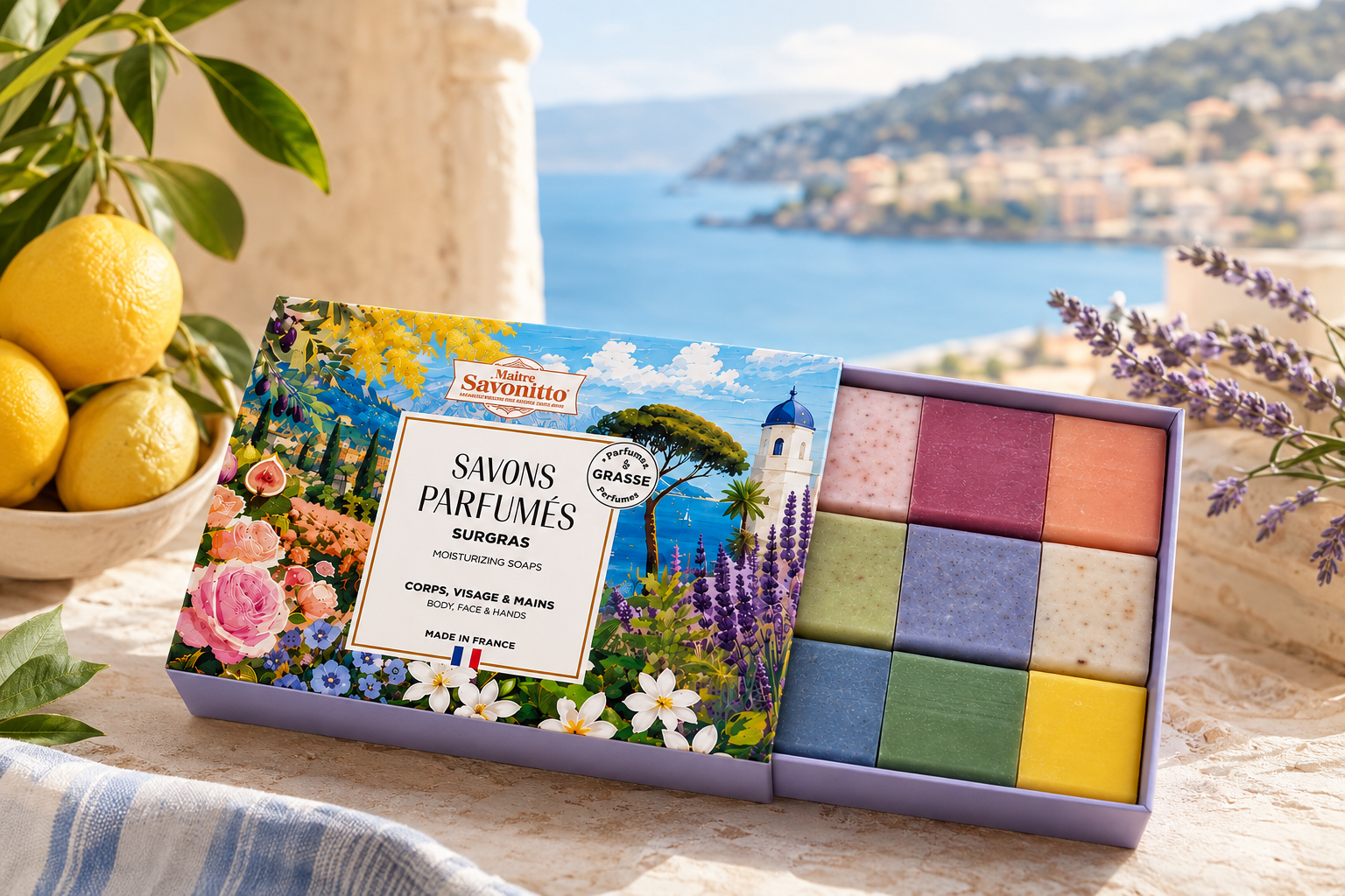 Coffret de 9 savons senteurs assortis – French Riviera