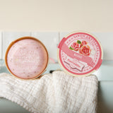 savon rose dans boite en bois