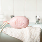 savon ovale corde rose