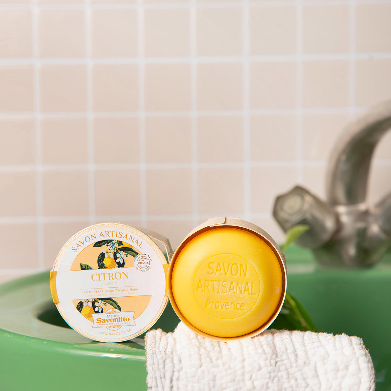 savon citron dans boite en bois