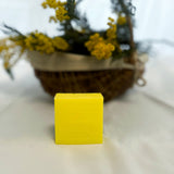 Savon solide parfum mimosa 100g, savon artisanal sensoriel aux ingrédients naturels, senteur florale lumineuse pour une toilette douce et élégante