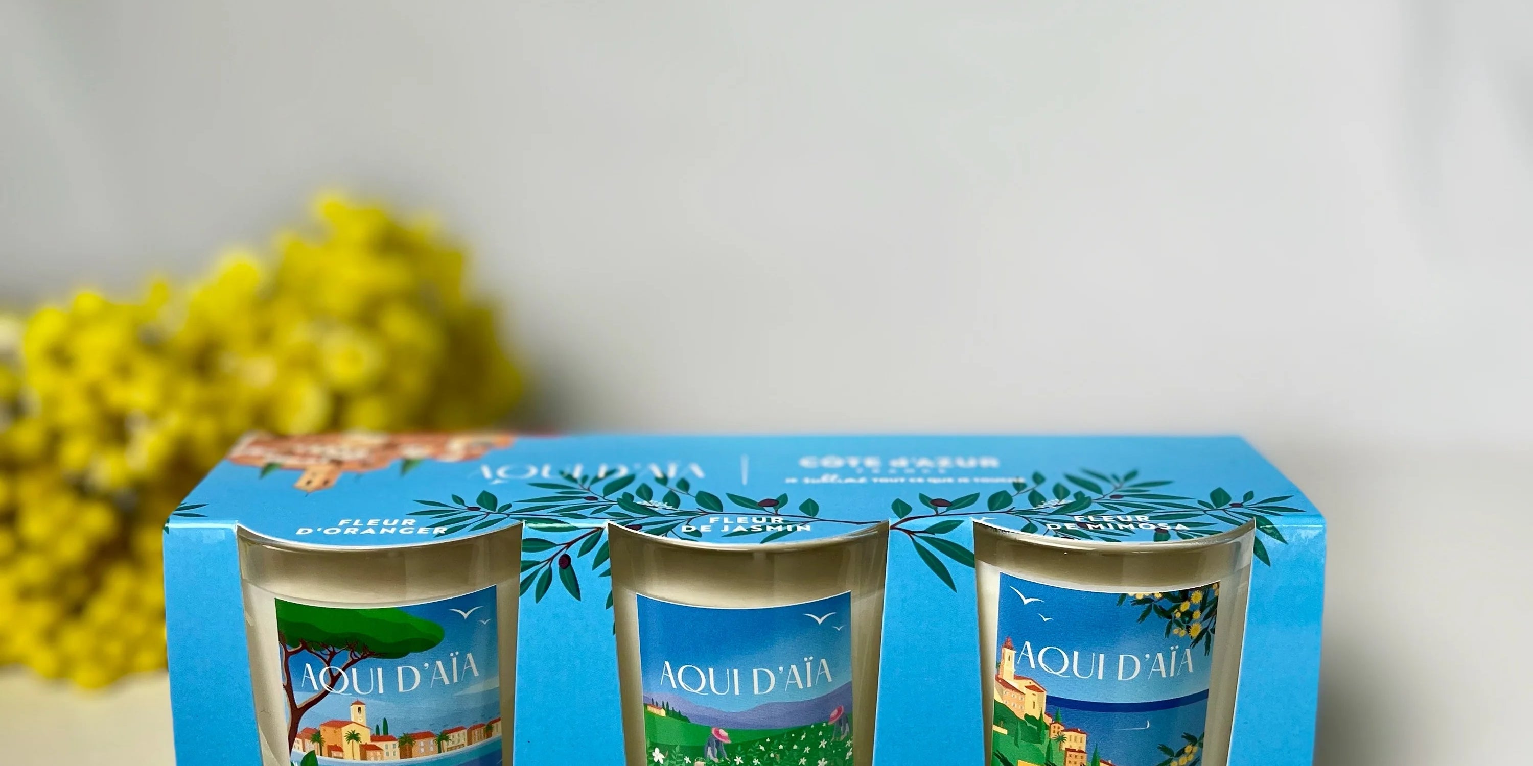 Trio de Bougies Aqui d'Aia x Côte d'Azur France