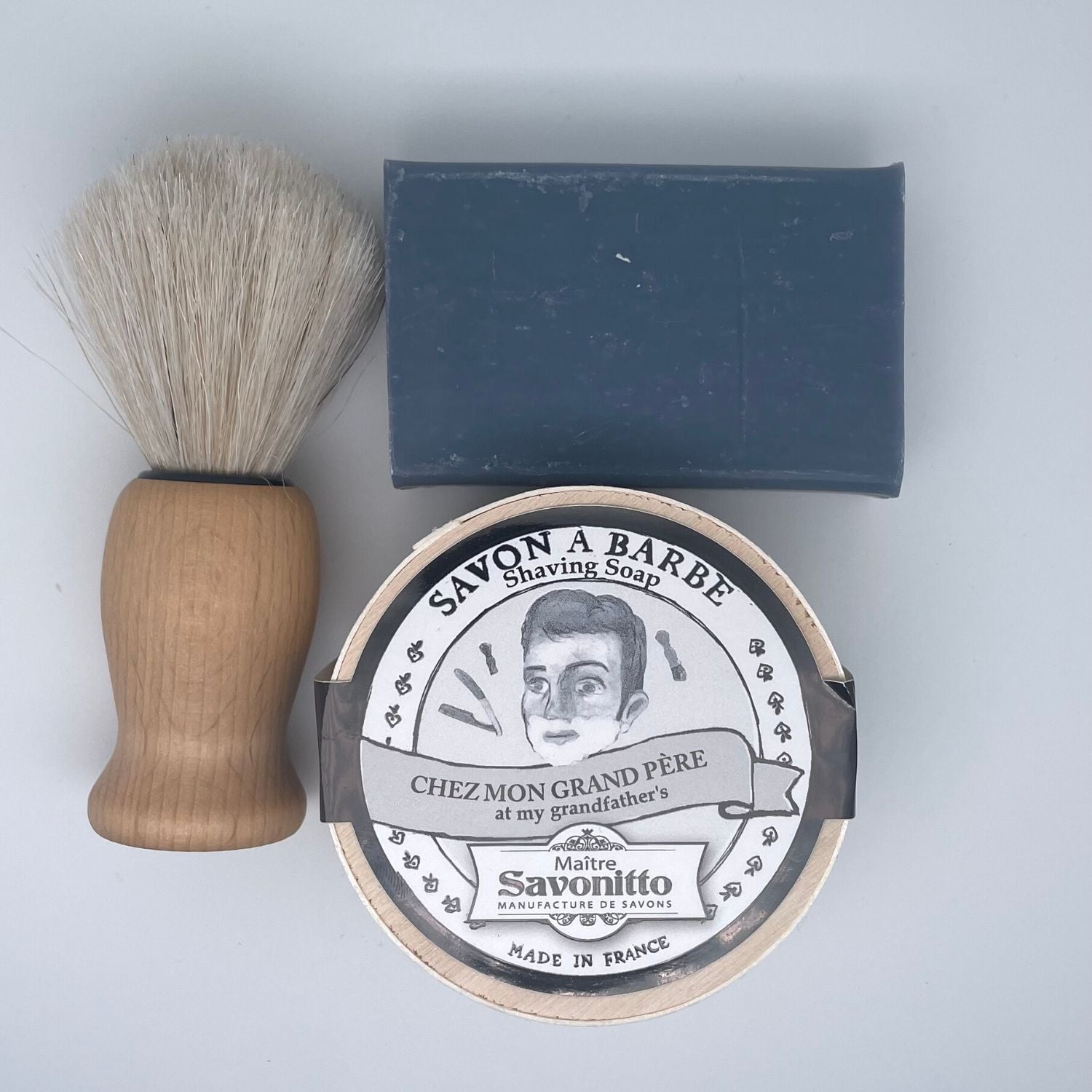 Coffret à Barbe \"Comme nos Grands-Pères\" avec blaireau