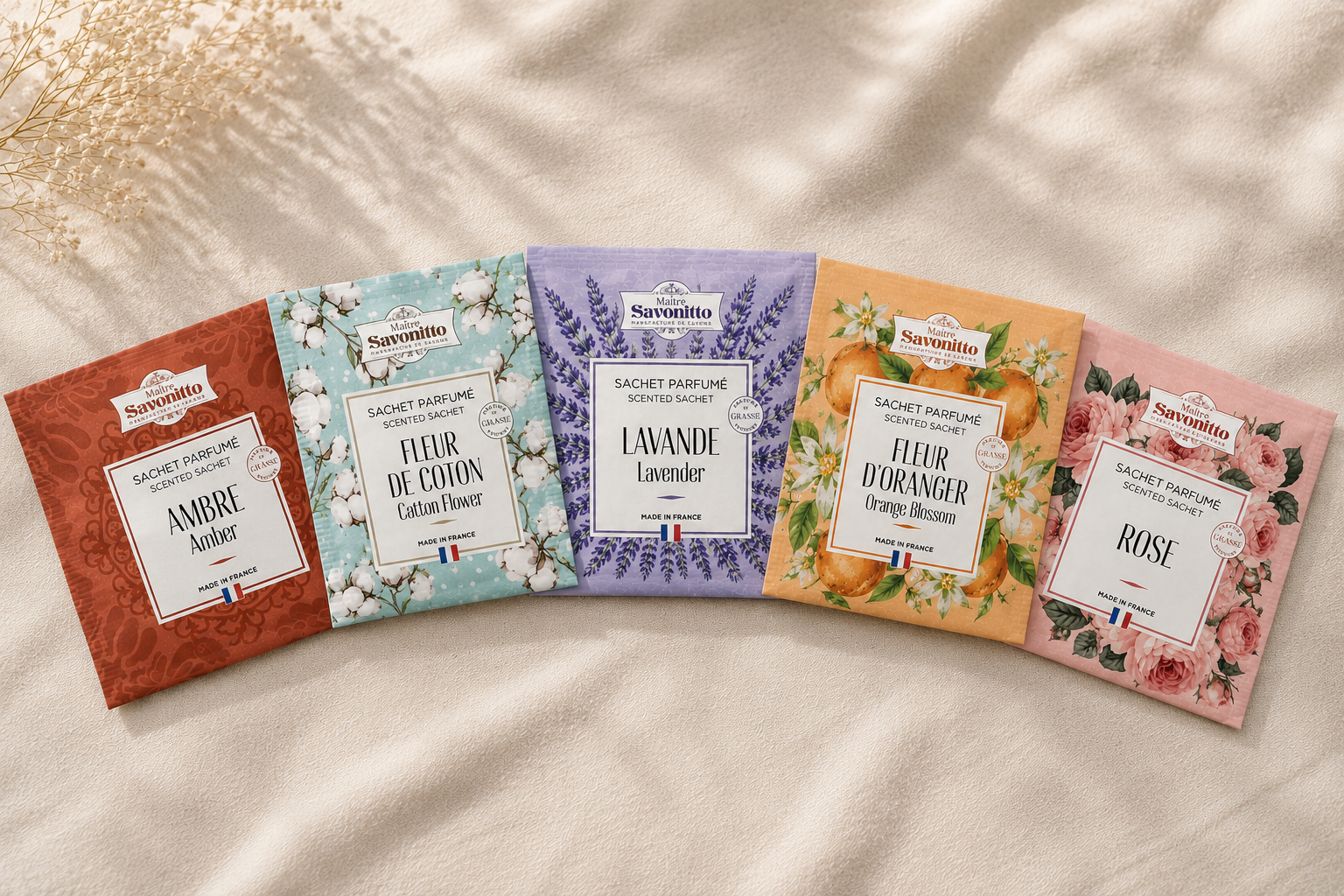 Sachets parfumés pour le linge.