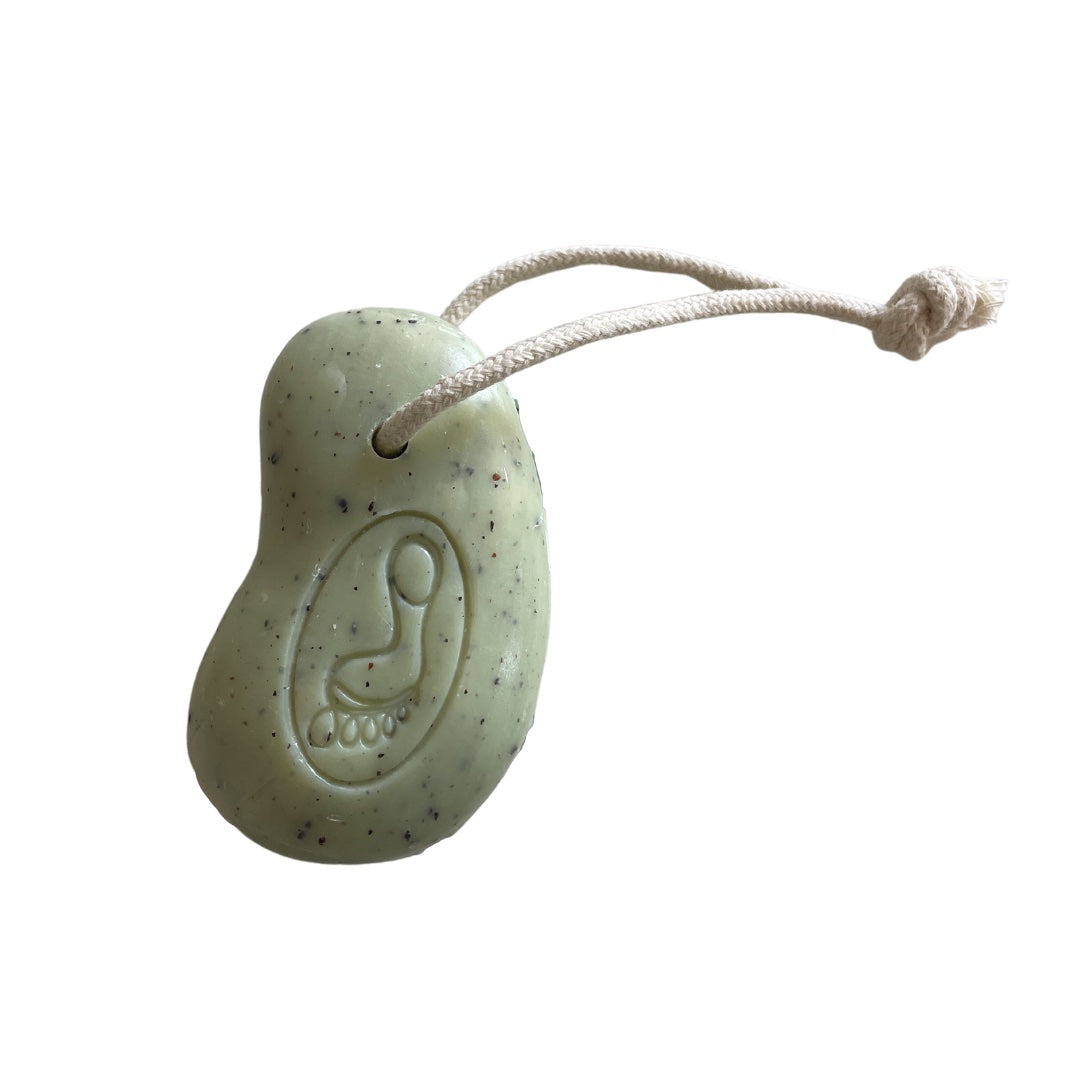 Savon exfoliant artisanal pour les pieds 110g, savon gommant solide en forme de pied