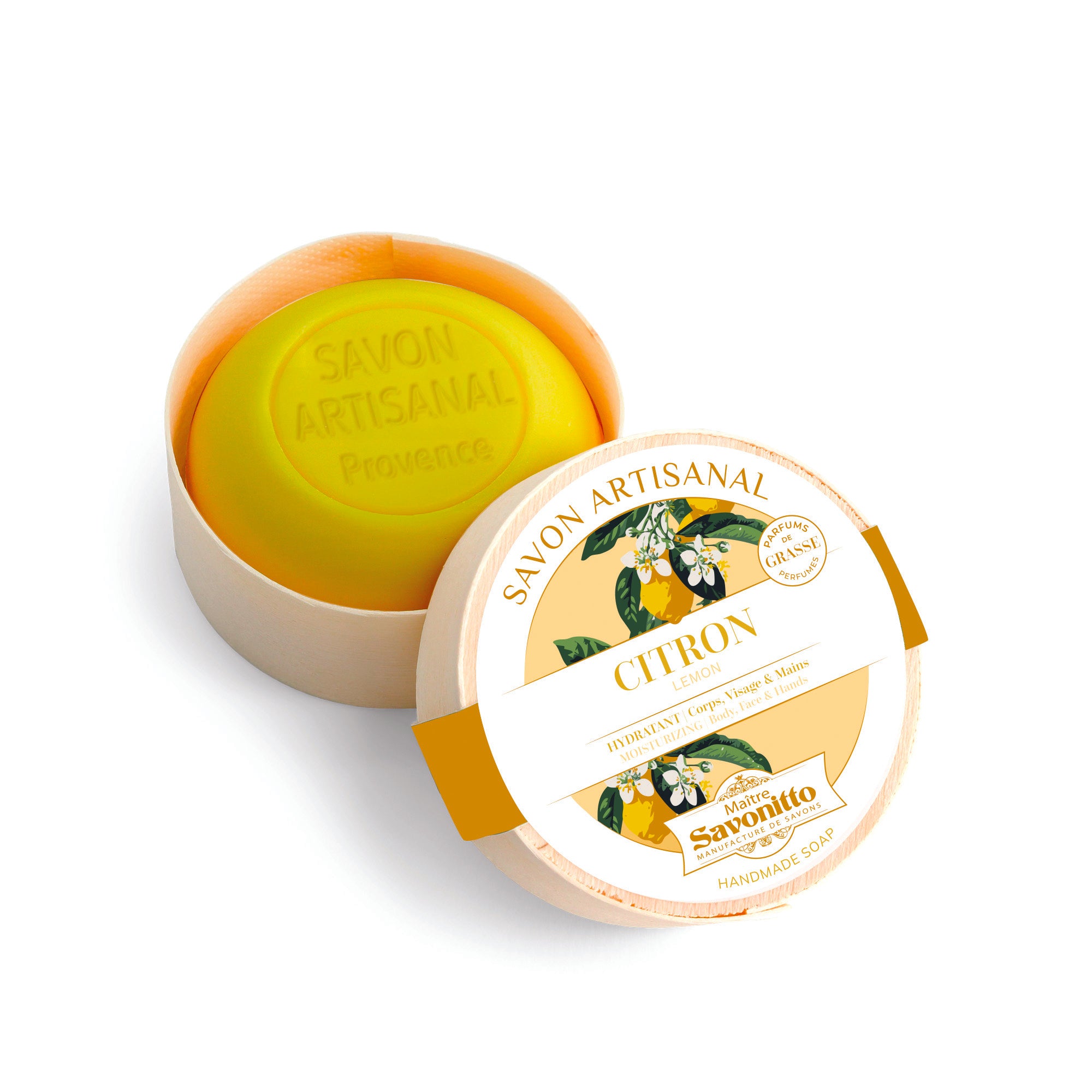 savon citron dans boite en bois