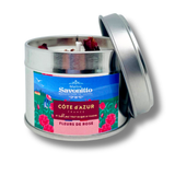 Bougie parfumée Rose 100g, fabrication artisanale française, combustion douce pour une atmosphère fleurie et romantique.