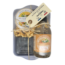 Coffret douceur Miel & Fleur d’Oranger 3 soins, fabrication artisanale française, rituel apaisant pour une peau souple et délicatement sucrée.