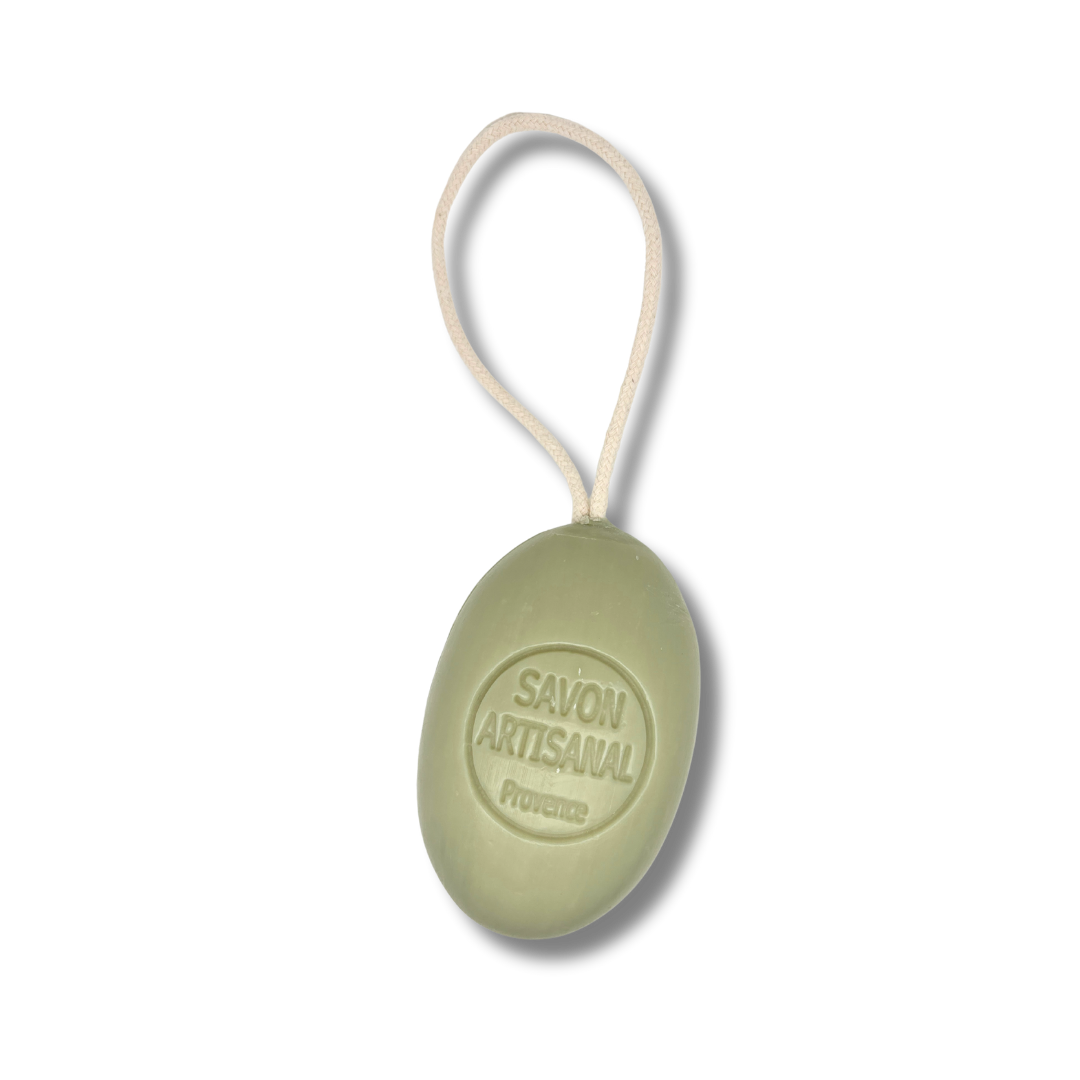 Savon ovale sur corde Aloé Vera & Beurre de Karité 200g