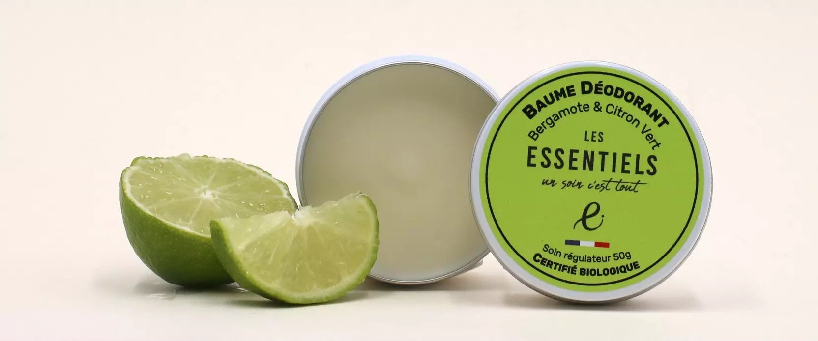 Baume déodorant solide Bergamote et Citron vert - 50g - COSMOS Organic