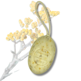 Savon sur corde Immortelle 200g, 100% huile végétale, exfoliant naturel pour une peau revitalisée aux senteurs de Provence.