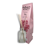 Diffuseur de parfum Rose 100ml, aux essences de Grasse, diffusion constante pour une atmosphère florale et raffinée.