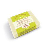 Savon artisanal anti-moustique citronnelle et géranium 100g, savon solide aux ingrédients naturels.