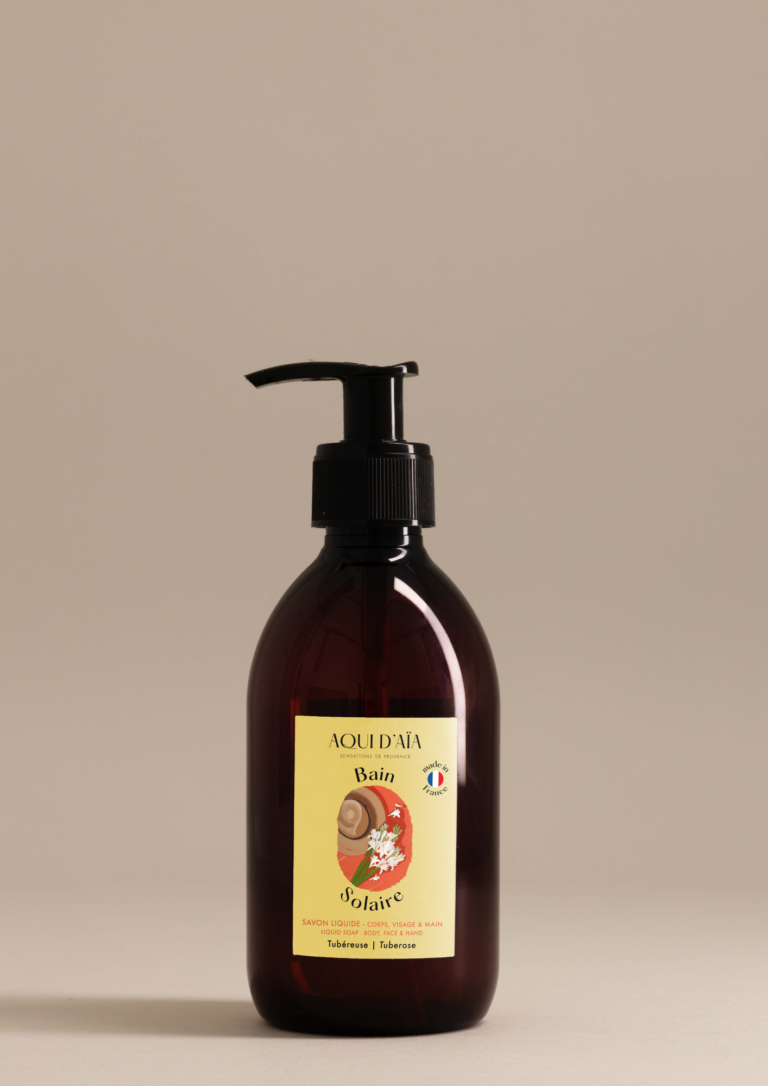 Flacon de savon liquide fleur de tubéreuse 300 ml, savon parfumé made in Provence